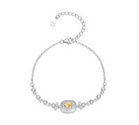 LIUYUYOUGO Sterling Silver Bracelet For Women Birthstone Bracelets With Shiny Crystal Diamonds Adjustable Rectangle Natural Gemstone Charms Bangle Luxury Fashion Jewellery Gift Nov - Citrine