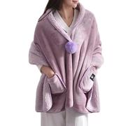 LIUYUYOUGO Teddy Fleece Wearable Blanket For Women Multiway Poncho Shawl Wrap Soft Comfy Lap Blanket Throw Winter Warm Fluffy Sherpa Cape Scarfs Ladies Cardigans Coat Pink