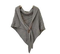 LIUYUYOUGO Triangle Shawl For Women Winter Warm Knitted Scarf Medieval Vintage Knitted Cosy Wrap Shawl Ladies Poncho Irregular Chunky Knit Neckerchief For Mothers Day Gift Grey