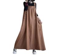 LIUYUYOUGO Women's Casual Dresses,Womens Denim Pinafore Dungaree Dress Plus Size Sleeveless Tank Dress Loose Ruched Adjustable Strap A-Line Overall Denim Dress Summer Vintage Big Swing Jean Maxi Dre