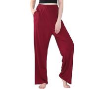 LIUYUYOUGO Womens Plus Size Pyjamas Bottoms Casual Loose Modal Cotton Sleep Pant Soft Comfy Stretch Wide Leg Pjs Trousers Baggy Yoga Sweatpants Lounge Home Wear Nightwear Burgundy Red 6Xl