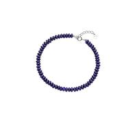 LIUYUYOUGO Women'S Sterling Silver Crystal Bracelet Natural Stone Oblate Beads Bracelets Handmade Yoga Chakra Energy Gemstone Beaded Bangle Bohemia Beach Party Jewelry Gift Lapis Lazuli