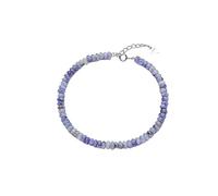 LIUYUYOUGO Women'S Sterling Silver Crystal Bracelet Natural Stone Oblate Beads Bracelets Handmade Yoga Chakra Energy Gemstone Beaded Bangle Bohemia Beach Party Jewelry Gift Sodalite