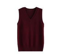 LIUYUYOUGO Women's Sweater Vest Classic V Neck Uniform Kint Vests Solid Pullover Knitwear Tops Sleeveless Jumpers Knit Tank Top Casual Loose Knitted Cotton Sweater Vest