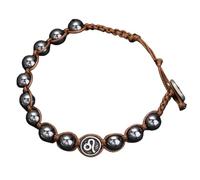 LIUYUYOUGO Zodiac Bracelets For Men Engraved 12 Constellation Charm Hematite Gemstone Beaded Bracelet Classic Handmade Macrame Braided Cuff Wristband Punk Statement Jewelry Leo