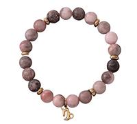 LIUYUYOUGO Zodiac Bracelets For Women Men 12 Constellations Charm Pink Zebra Natural Stone Crystal Bracelets Elastic Beads Bangle Horoscope Inspirational Jewelry Gifts Capricorn