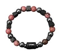 LIUYUYOUGO Zodiac Bracelets For Women Men Pink Zebra Lava Natural Stone Beads Crystal Bracelet 12 Constellations Star Sign Horoscope Couples Bangle Friendship Jewelry Gifts Libra