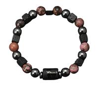 LIUYUYOUGO Zodiac Bracelets For Women Men Pink Zebra Lava Natural Stone Beads Crystal Bracelet 12 Constellations Star Sign Horoscope Couples Bangle Friendship Jewelry Gifts Aries