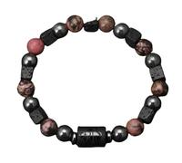 LIUYUYOUGO Zodiac Bracelets For Women Men Pink Zebra Lava Natural Stone Beads Crystal Bracelet 12 Constellations Star Sign Horoscope Couples Bangle Friendship Jewelry Gifts Taurus