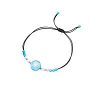 LIUYUYOUGO Zodiac Sign Crystal Bracelet For Women Boho Turquoise Natural Stone Gemstone Beaded Bracelets Ethnic 12 Constellations Charm Braided Bangle Birthstone Jewelry Gift Leo