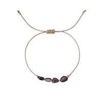 LIUYUYOUGO Zodiac Sign Crystal Bracelet For Women Irregular Natural Stone Beads Birthstone Bracelets 12 Constellations Gemstone Charm Handmade Braided Bangle Friendship Jewelry Pisces