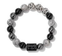 LIUYUYOUGO Zodiac Sign Crystal Bracelet For Women Men Natural Map Stone Beaded Bracelets Antique Rotating Fortune Charm 12 Constellations Horoscope Astrology Bangle Jewelry Gifts Leo