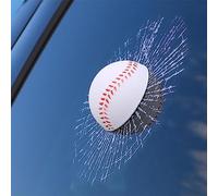 LIUZHIPENG 3D Prank Tricky Window Glass Stickers Funny Car Rear windshield Broken Ball Hits Glass Sticker Self Adhesive Decal Auto Styling Accessories
