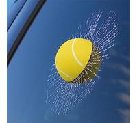 LIUZHIPENG 3D Prank Tricky Window Glass Stickers Funny Car Rear windshield Broken Ball Hits Glass Sticker Self Adhesive Decal Auto Styling Accessories