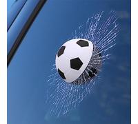 LIUZHIPENG 3D Prank Tricky Window Glass Stickers Funny Car Rear windshield Broken Ball Hits Glass Sticker Self Adhesive Decal Auto Styling Accessories