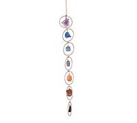 LIUZHIPENG 7 Chakra Gemstone Wall Decor, Large Crystal Gemstones Hanging Ornament Handmade Crystal Stone Wall Hanger Home Decorations Gifts