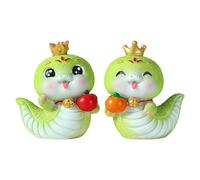 LIUZHIPENG Mini Snake Figurine 2025 Year of The Snake Statues Chinese New Year Feng Shui Lucky Wealth Resin Green Snake Good Luck Animal Sculpture for Home Office Decor