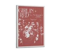 LIUZHIX Girl In Red Vintage Poster We Fell In Love In October Music Album Canvas Wall Art Decor Living Room Modern Family Bedroom 24x36inch(60x90cm) Frame-style