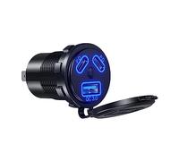 LIUZIKUN Double PD45W Fast Charging Car Socket with LED Light Waterproof USB QC3.0 Adapter for 12V/24V Car Boat