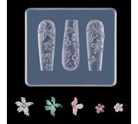 LIUZIKUN Nails Art Silicone Mold 3D Nails Art Carving Mold Templates for Precise Embossed Pattern Nails Tools Nails Charm