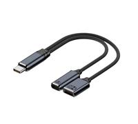 LIUZIKUN USB C Charging Adapter 2 in 1 USB C Splitter Short Type C Charging Cable with USB Female and USB C Female for Phone