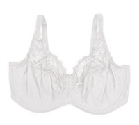 Liv Lingerie Bras for Women, Ladies, Full Cup Coverage Underwired Regular & Large Big Plus Sizes Pretty Lace (White, 34GG)