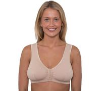 Liv Lingerie GEMM Front Fastening Cotton Rich Mastectomy Bra with Pockets for Ladies Women Non Wired Post Surgery Soft Stretch Regular to Plus Sizes Easy Open Comfort Wirefree (42, Nude)