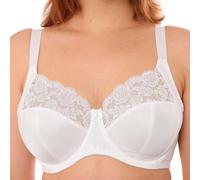Liv Lingerie GEMM Underwired Bra Full Cup Coverage Satin & Lace Regular & Plus Size Strong Firm Hold Pretty & Elegant for Ladies Women (38H, White)