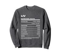 Liv Nutrition Facts Name Sweatshirt, Adult Unisex, Dark Heather Grey, X-Large