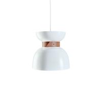 Liv Pendant - Raw Brass & White Leather