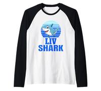 Liv Shark Family Reunion Squad First Last Name Raglan Baseball Tee