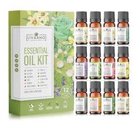 LIVAANO Essential Oils Set - 100% Natural Essential Oils for Diffusers for Home, Massage & Relaxation | 12x5ml Essential Oil for Aromatherapy, Wax Melts, Blends Creation, Candles Making & Gift Set