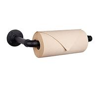 Livabber Industrial Pipe Toilet Paper Holder - Vintage Style DIY Wall Mount Roll Tissue Towel Holder for Bathroom Living Room and Kitchen (13" Paper Towel Holder, Black)