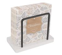 Livabber Napkin Holder, Metal Napkin Storage Modern Freestanding Tissue Paper Dispenser for Table Kitchen Countertop (Marble Base, Black)