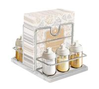 Livabber Napkin Holder, Metal Napkin Storage with Salt and Pepper Shakers Caddy Modern Napkin Dispenser for Table Kitchen Countertop, Not Including Salt and Pepper Shakers (Large Marble, Chrome)