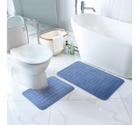 Livabliss 2-Piece Machine Washable Non-Slip Blue Bathroom Rug Set Royal | Size: 50 cm x 80 cm Livabliss Blue 50 cm x 80 cm