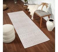 Livabliss Aliyah Shaggy Global Ivory Blush Plush Soft Pile Runner Rug 80 X 220 Cm, Ideal For Hallway Or Beside The Bed