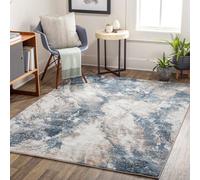 Livabliss Allegro Abstract Ivory Sky Blue Modern Marble Rug 160 X 213 Cm