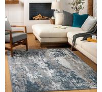 Livabliss Allegro Alg2306 Abstract Ivory Sky Blue Bleige Modern Marble Rug 200 X 275 Cm