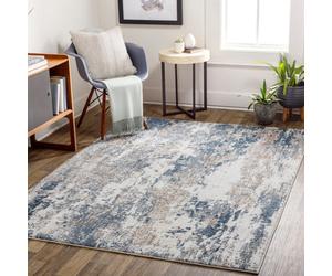 Livabliss Allegro Alg2307 Abstract Ivory Sky Blue Bleige Modern Marble Rug 200 X 275 Cm