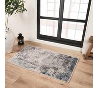 Livabliss Ankara-Abstract Blue Beige Modern Marble Living Dining Bedroom Rug 60 X 90 Cm Easy Care, Non Shedding
