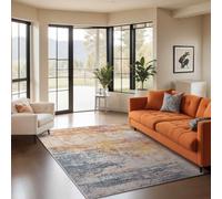 Livabliss Ankara-Abstract Grey Blue Modern Marble Living Dining Bedroom Rug 120 X 170 Cm Easy Care, Non Shedding