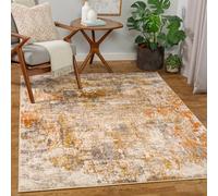 Livabliss Ankara-Abstract Grey Yellow Modern Marble Living Dining Bedroom Rug 200 X 275 Cm Easy Care, Non Shedding