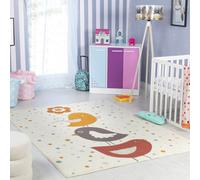 Livabliss Ankara Kids Mulitcoloured Yellow Blue Washable Rug For Children's Rooms 140 X 200 Cm Non Shedding