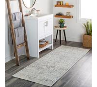 Livabliss Ankara-Vintage Grey Blue Traditional Boho Living Dining Bedroom Rug 80 X 220 Cm Easy Care, Non Shedding
