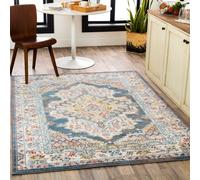 Livabliss Ankara-Vintage Grey Taupe Blue Traditional Boho Living Dining Bedroom Rug 140 X 200 Cm Easy Care, Non Shedding