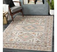 Livabliss Ankara-Vintage Pink Grey Traditional Boho Living Dining Bedroom Rug 200 X 275 Cm Easy Care, Non Shedding