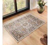 Livabliss Ankara Vintage Pink Grey Traditional Boho Living Room Rug 60 X 90 Cm Easy Care, Non Shedding