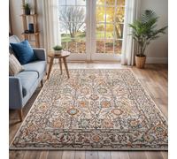 Livabliss Ankara Vintage Pink Grey Traditional Boho Rug in Burnt Orange | Size: 160 cm diameter Livabliss Burnt Orange 160 cm diameter