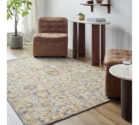 Livabliss Arnold-Hand Tufted Grey Beige Pink Wool Traditional Boho Living Dining Bedroom Rug 152 X 229 Cm Easy Care, Non Shedding